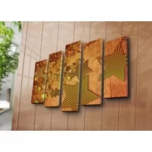 5PATK-200 Multicolor Decorative Canvas Painting (5 Pieces)
