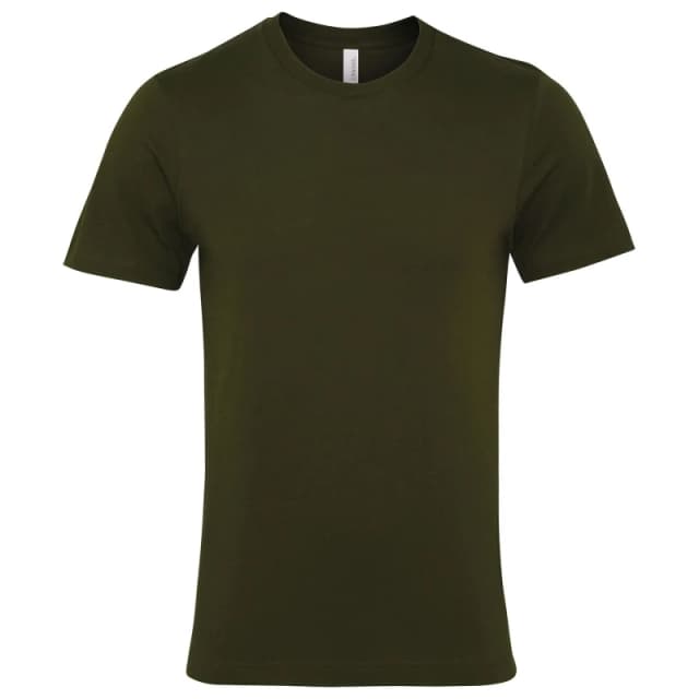 Bella + Canvas Mens Jersey Crew Neck T-Shirt in Olive Size: XS Olive Male XS