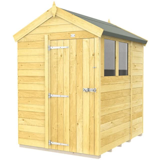 Flat Pack Sheds DIY Sheds 5 x 6 Apex Shed, Brown 5X6AFF