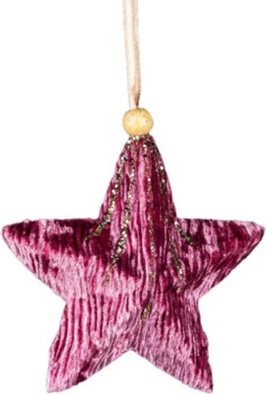 Shatchi 10.5cm Pink Star - Christmas Hanging Decoration Pink