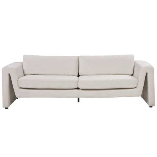 Beliani Sofa 3 Seater Maunu Velvet Light Beige