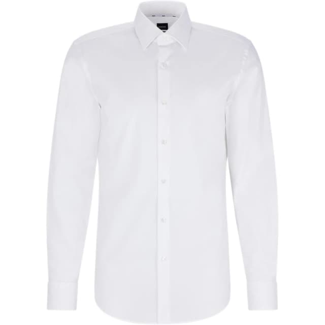 Boss Mens H Hank Kent Long Sleeve Oxford Shirt White male 15.75L in