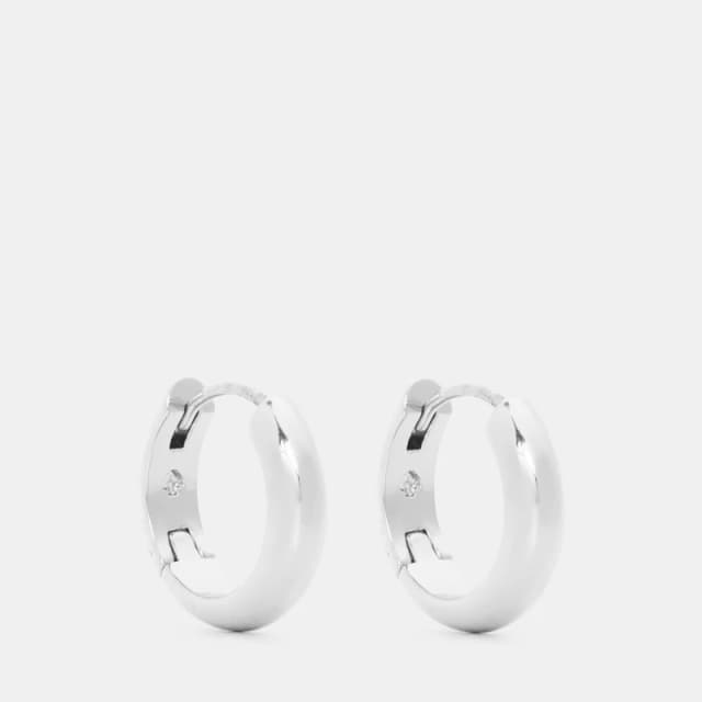 Kate Spade Womens Brilliant Huggie Earrings Silver female One Size