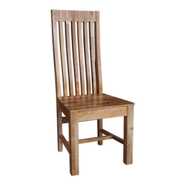 Jaipur Furniture Ltd Geneva Long Back Solid Seat Chair (Set of 2) - Mango Wood - Light Finish in Brown Brown Unisex