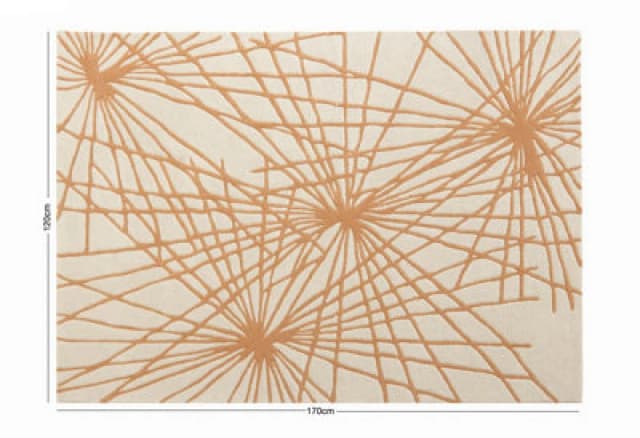 Esselle Home Aura Starburst Natural / Orange 120 X 170Cm Rug