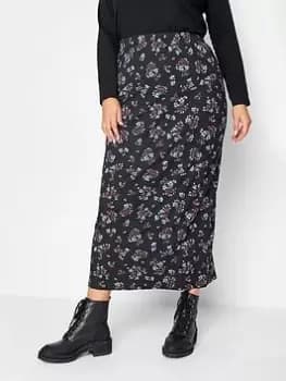 Yours Tube Skirt Nocturnal Bouquet Print, Black, Size 22-24, Women