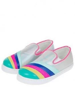 Accessorize Girls Rainbow Stripe Pumps - Multi