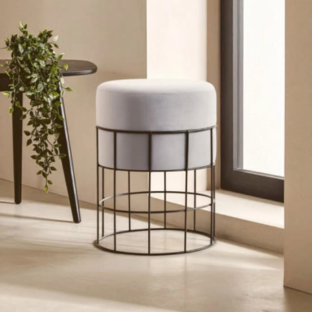 Orsina Hayes Cage Frame Velvet Stool