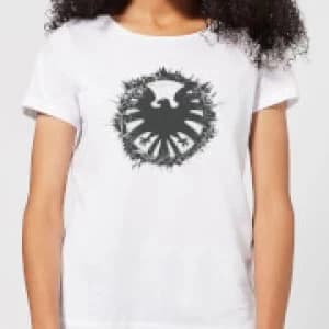 Marvel Avengers Agent Of SHIELD Logo Brushed Womens T-Shirt - White - 3XL