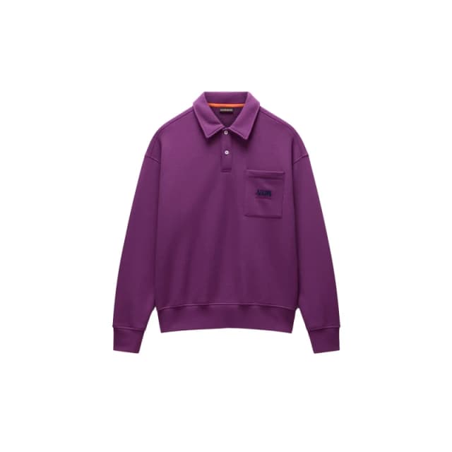Polo collar sweatshirt in French Terry Napapijri Miraat Violet Male XS