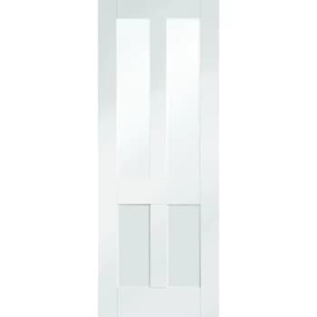 XL Joinery Malton Shaker White Primed 2 Light Clear Glazed Internal Door - 1981mm x 762mm (78 inch x 30 inch)