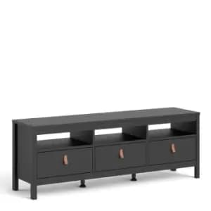 Barcelona TV-Unit 3 Drawers In Matt Black