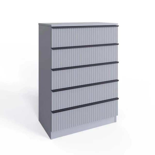 FWStyle FWStyle 5 Drawer Chest Of Drawers Dark Matt Grey Grey One Size Unisex 5056413129338