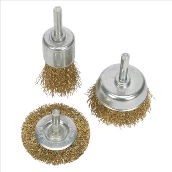 Genuine SEALEY BWBS03 Wire Brush Set 3pc Brassed