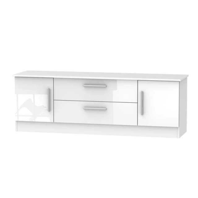 Ready Assembled 2 U Trent 2 Door 2 Drawer Superwide TV Unit (Ready Assembled) White
