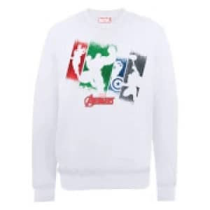 Marvel Avengers Assemble Team Punch Out Sweatshirt - White - L