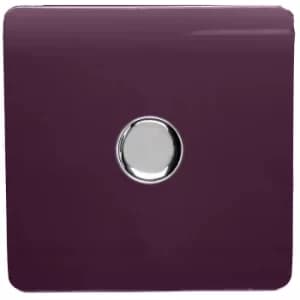 Trendi Switch 1 Gang 120 Watt LED Dimmer Switch in Plum