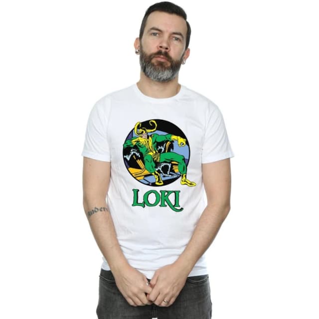 Marvel Marvel Men Loki Throne T-Shirt in White Size: Small White S Male 5059308978639
