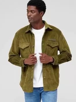 Tommy Hilfiger Flex Corduroy Solid Overshirt - Green Size M Men