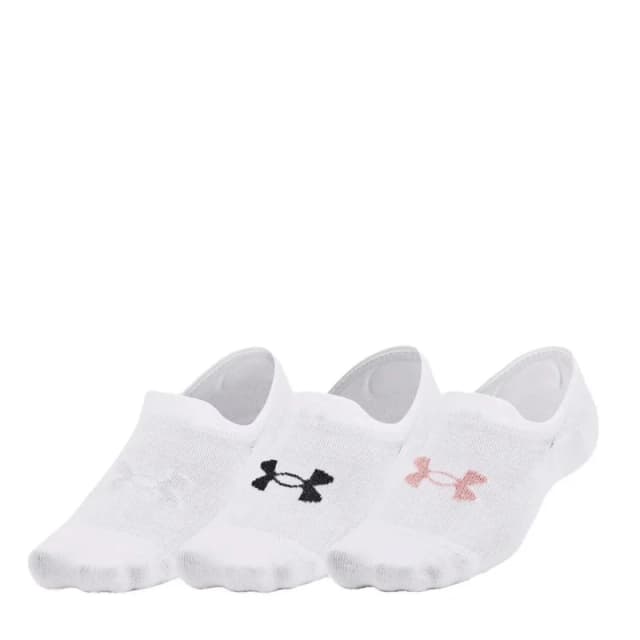 Under Armour Armour Ua Essential Ultralowtab 3pk Trainer Sock Unisex Adults - White White 12+