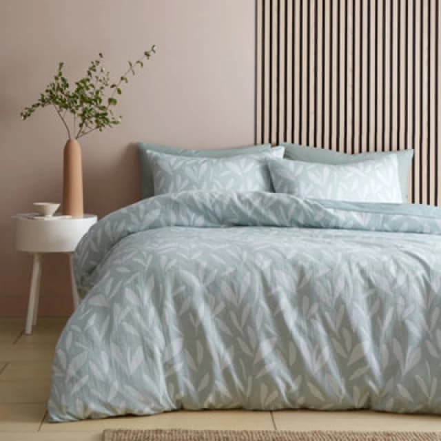 Appletree Emile Jacquard Leaf Pattern Print Green Duvet Cover Set