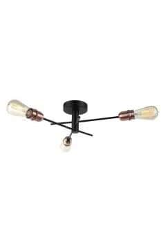 3 Light Ceiling Spotlight, E27/ES Bulb Cap, Dimmable