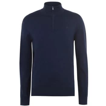 Hackett Hackett Cotton Half Zip Jumper - Blue