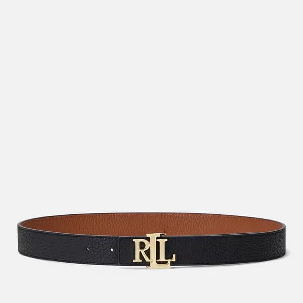 Lauren Ralph Lauren Womens Reversible 30 Medium Belt - Black/Lauren Tan - M