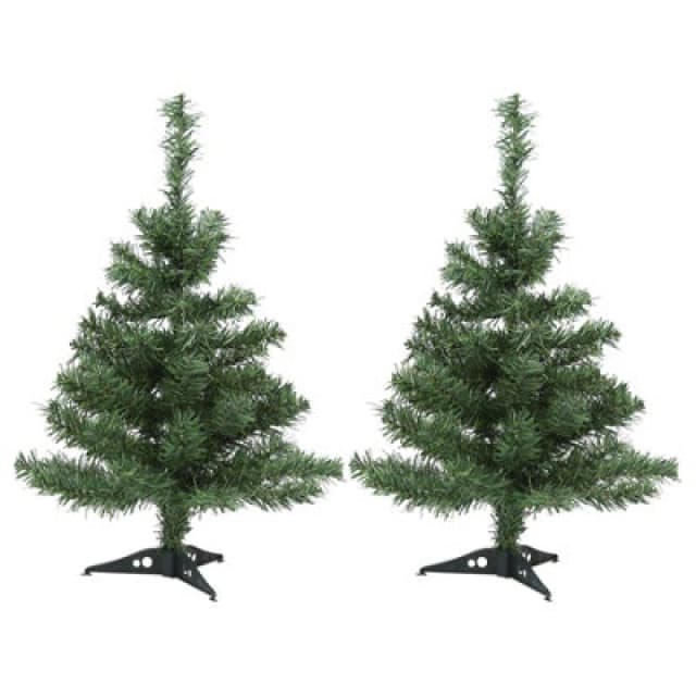 Harbour Housewares Artificial Fir Christmas Trees - 60Cm - Green - Pack Of 2