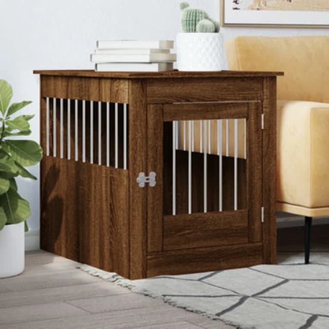 vidaXL Dog Crate Furniture Brown Oak 64.5x80x71cm Engineered Wood, Brown 838336