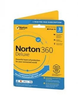 Norton Norton 360 Deluxe 25GB In 1 User 3 Device 12Mo Std Ret Enr Card Dvdslv