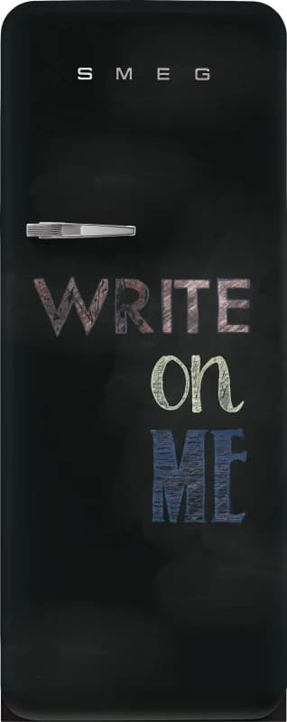 Smeg 50s Style Retro Right Hand Hinge FAB28RDBB5 153cm Small Fridge - Blackboard - D Rated, Black