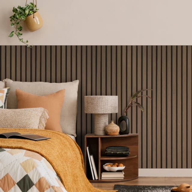 Fuse Acoustic Wall Panels Acoustic Wooden Wall Panel in Smoked Oak, 1.2m x 0.6m in Brown Brown Unisex