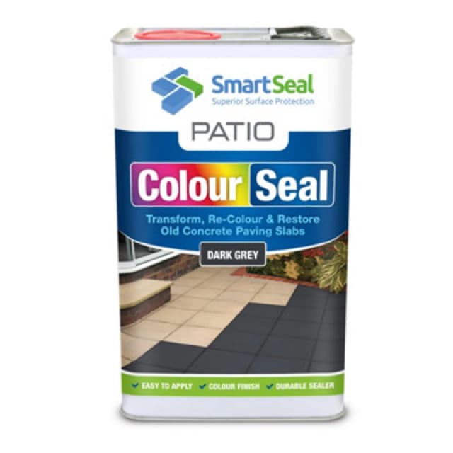 Smartseal Patio Colourseal Dark Grey, Seal And Restore Concrete Paving Slabs, Concrete Paint For Patio, 5L 5.061E+12