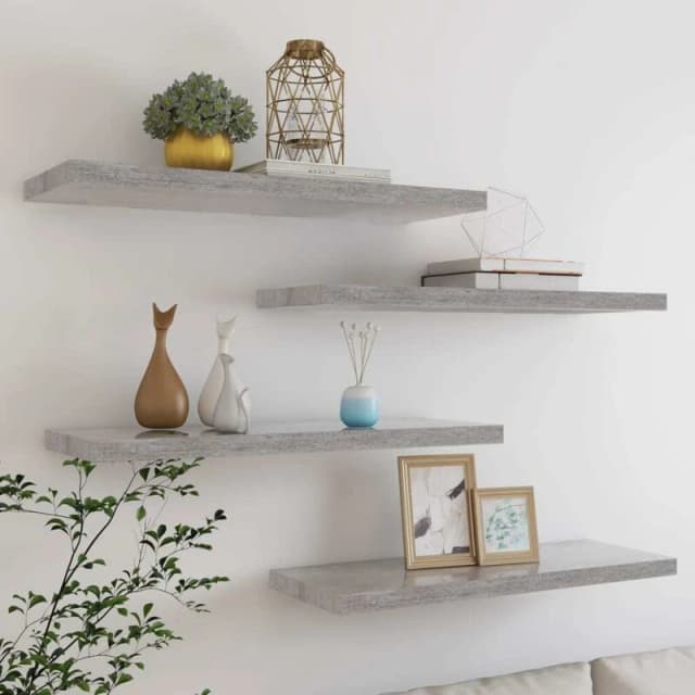 VIDAXL Vidaxl - Floating Wall Shelves 4 pcs Concrete Grey 80x23.5x3.8cm mdf 8720286417034