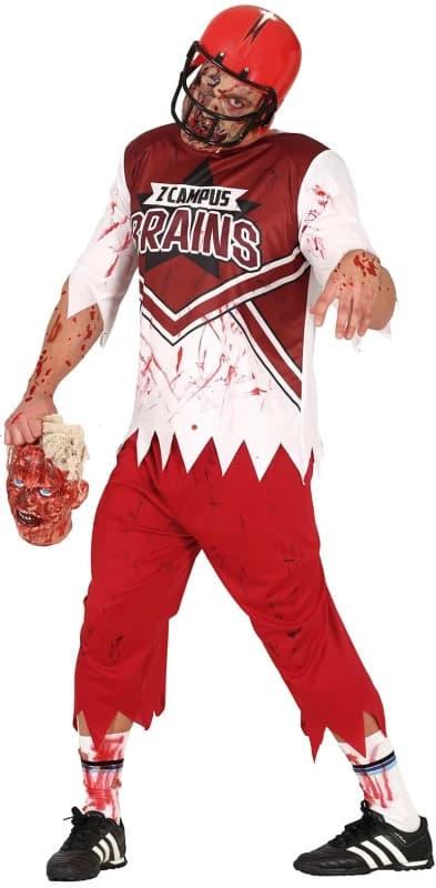 Fiestas Guirca Fancy Dress Adult Rugby Zombie in Red Size: Medium Red Unisex M