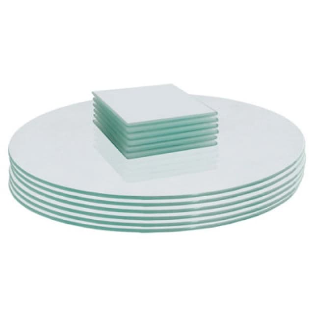 Harbour Housewares 12Pc Round Glass Placemats & Square Coasters - 30Cm White Dining Table Protection Place Mats Coasters
