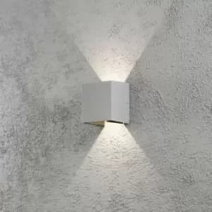Konstsmide Cremona Outdoor Modern Up Down Box Wall Light Grey 2x 3W High Power LED, IP54