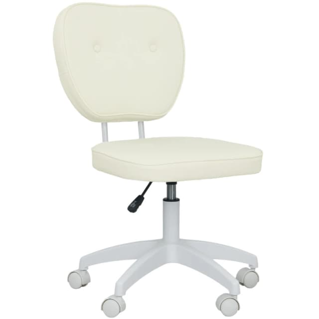 Vinsetto Vanity Task Chair with Adjustable Height, Armless, Cream 921-687V70CW