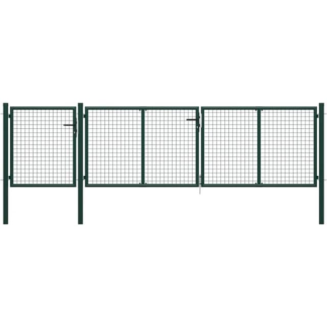 vidaXL Garden Gate Steel 400X75cm Green 144310