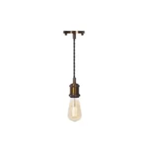 4LITE Vintage Design Single Lighting Pendant with ST64 Amber Coated Filament Led