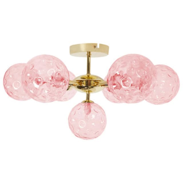 Beliani Ceiling Lamp Anadyr Glass Pink