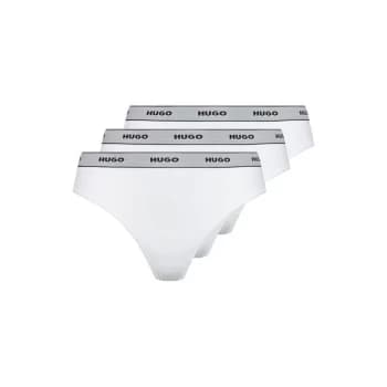Hugo 3 Pack Stripe Thong - White