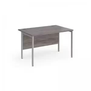 Maestro 25 straight desk 1200mm x 800mm - silver H-frame leg and grey