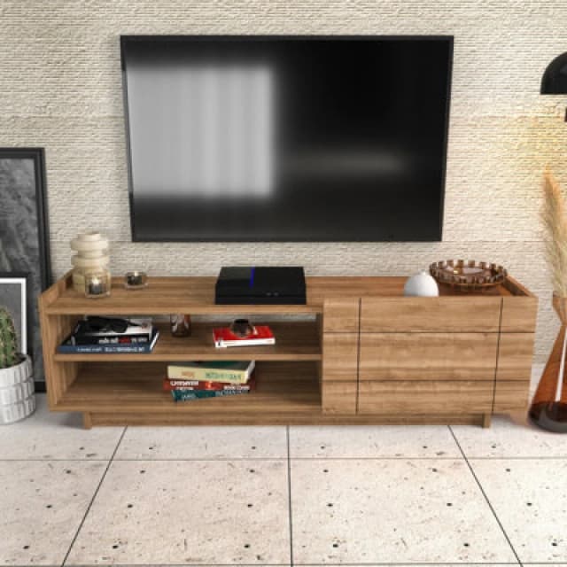 Decorotika Valantina TV Stand TV Unit For Tvs Up To 63" Walnut
