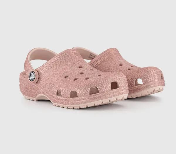 Crocs Kids Classic Clog K Quartz Glitter Brown, 13 youth