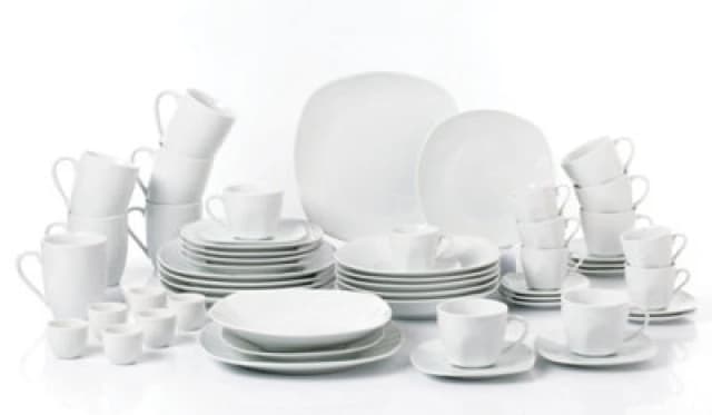 Waterside 54Pc White Square Athena Dinner Set 5508