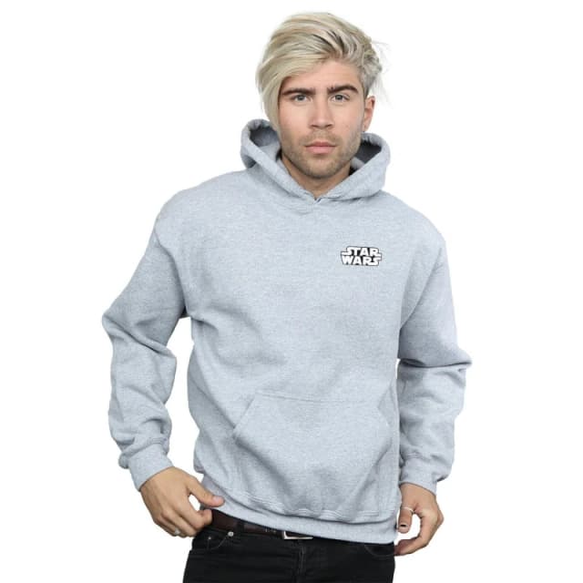Star Wars Star Wars Men Logo Badge Hoodie in Grey Size: Small Grey S Male 5057864246315