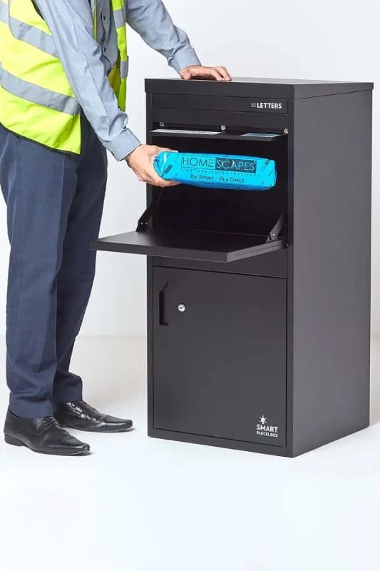 Homescapes Smart Parcel Box Extra Large Front & Rear Access Black