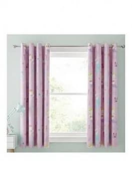 Catherine Lansfield Let&Rsquo;S Be Mermaids Black Out Eyelet Curtains